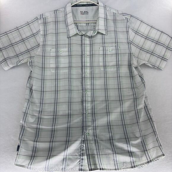 Under Armour Other - Under Armour HeatGear Plaid Button-Down Shirt — Size 2XL